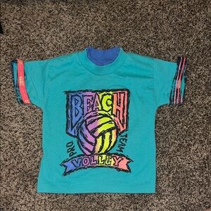Vintage 90s Beach Volley Kids Shirt - Multicolor
